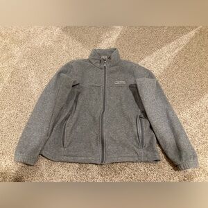Women Columbia sportswear company grey silver zip up zipper fleece jacket coat m